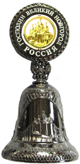 купить Колокольчик с фигурной вставкой "Великий Новгород. Софийский собор", цвет черный жемчуг