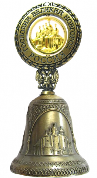 купить Колокольчик с фигурной вставкой "Великий Новгород. Софийский собор", цвет бронза