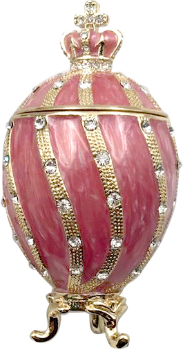Яйцо пасхальное "Витое с короной" , цвет розовый