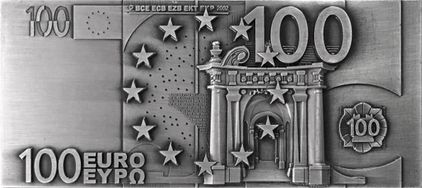 Магнит рельефный "100 евро"