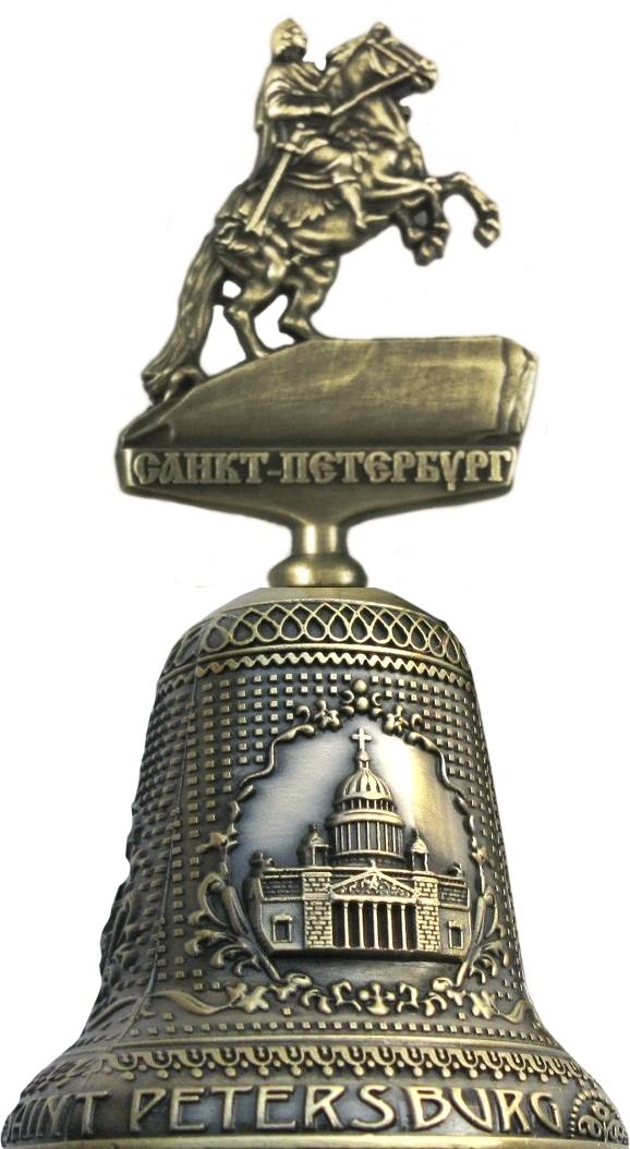 Колокольчик "Санкт-Петербург. Медный всадник" с фигурным навершием