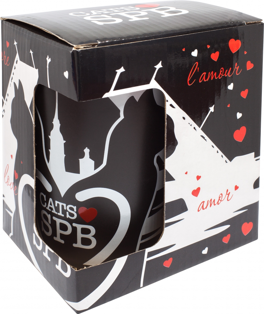 Кружка матовая "Cats love SPB" в оригинальной упаковке