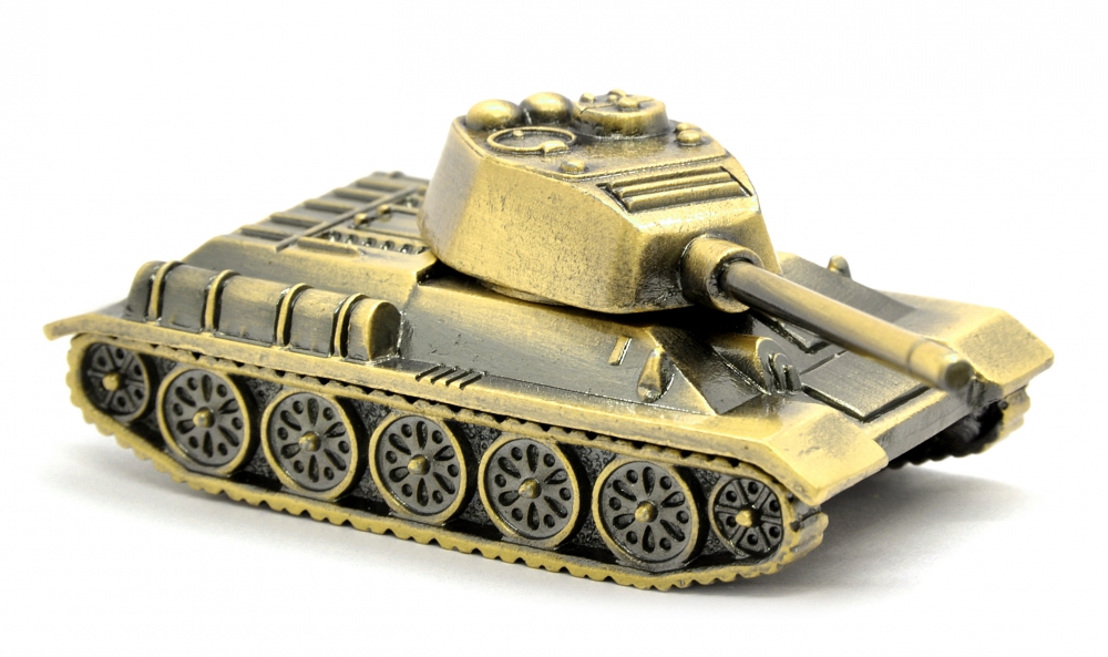 Фигурка мет. 8 см "Танк Т-34" цв.бронза