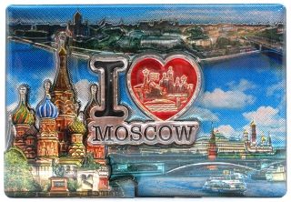 купить Магнит двухслойный "Я люблю Moscow"