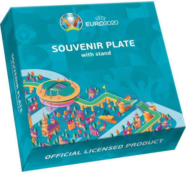 Тарелка декоративная "Эмблема UEFA EURO2020", диаметр 10 см