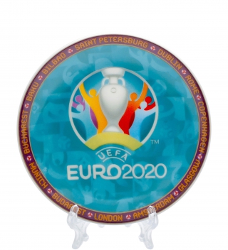 Тарелка декоративная "Эмблема UEFA EURO2020", диаметр 10 см