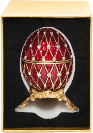 Яйцо пасхальное "Сетка со вставкой Эмблема UEFA EURO2020"  цвет красный, высота 6,5 см