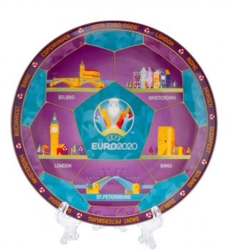 купить Тарелка декоративная "Эмблема UEFA EURO2020", диаметр 15 см