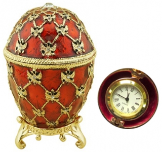 купить Яйцо вставка часы "Коронационное" 9 см, цвет красный