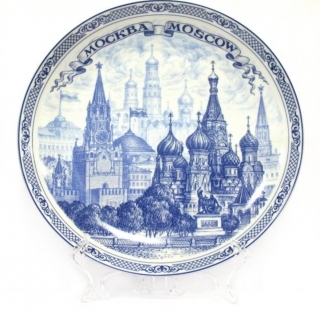 купить Магнит-тарелка "Москва" с подставкой, диаметр 7 см