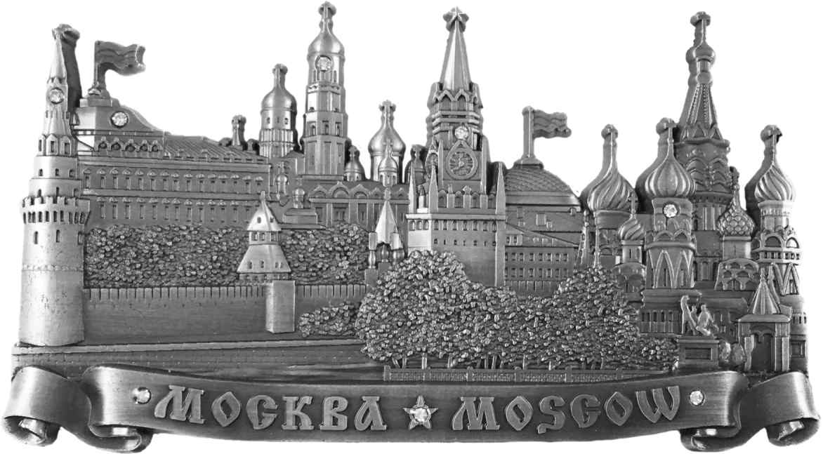 Магнит рельефный "Москва" со стразами, 10,5х6 см