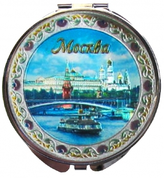 купить Зеркало "Москва" с фольгированной вставкой, диаметр 7 см
