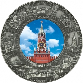 купить Магнит-тарелка "Москва" с фольгированной вставкой, диаметр 7 см