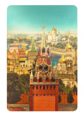 Карты игральные сувенирные фольга Москва. ХВБ. Спасская башня, цвет золото