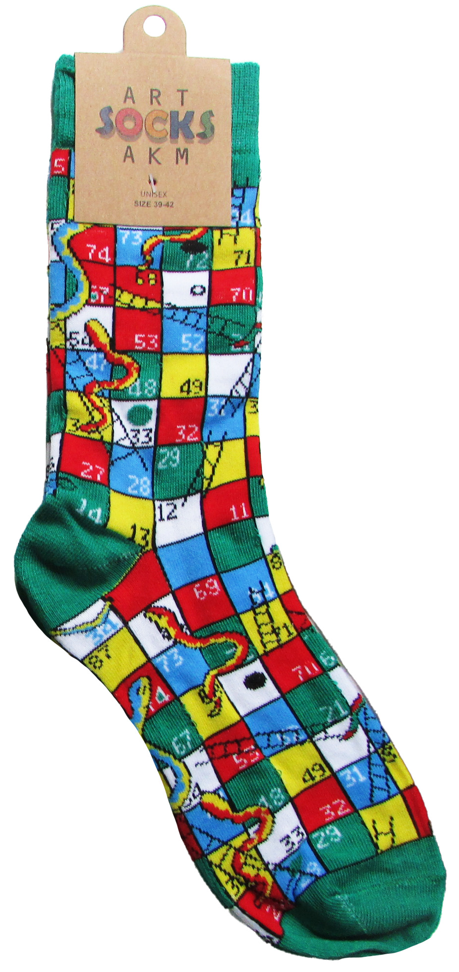 Носки трикотажные, цвет бирюзовый "Цветные змейки", размер 39-42
