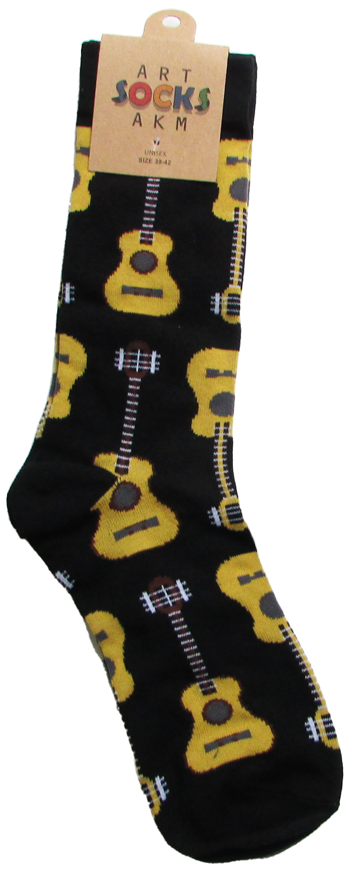 Носки трикотажные, цвет черный "Гитары", размер 39-42