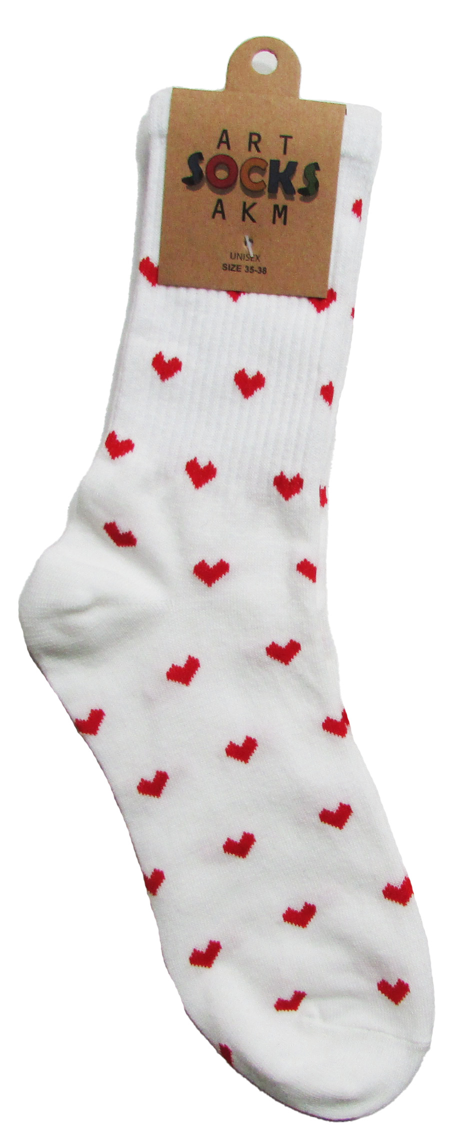Носки трикотажные, цвет белый "Сердечки", размер 35-38