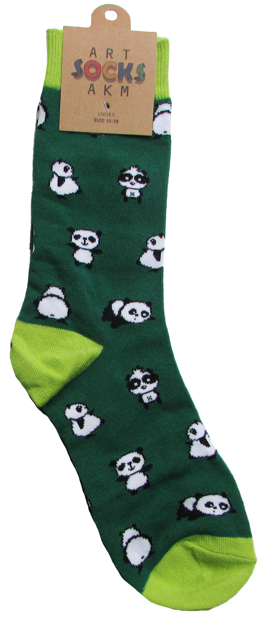 Носки трикотажные, цвет темно зеленый "Панды", размер 35-38