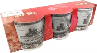 купить Стопки "Виды Кронштадта" набор из 3 штук, красная упаковка