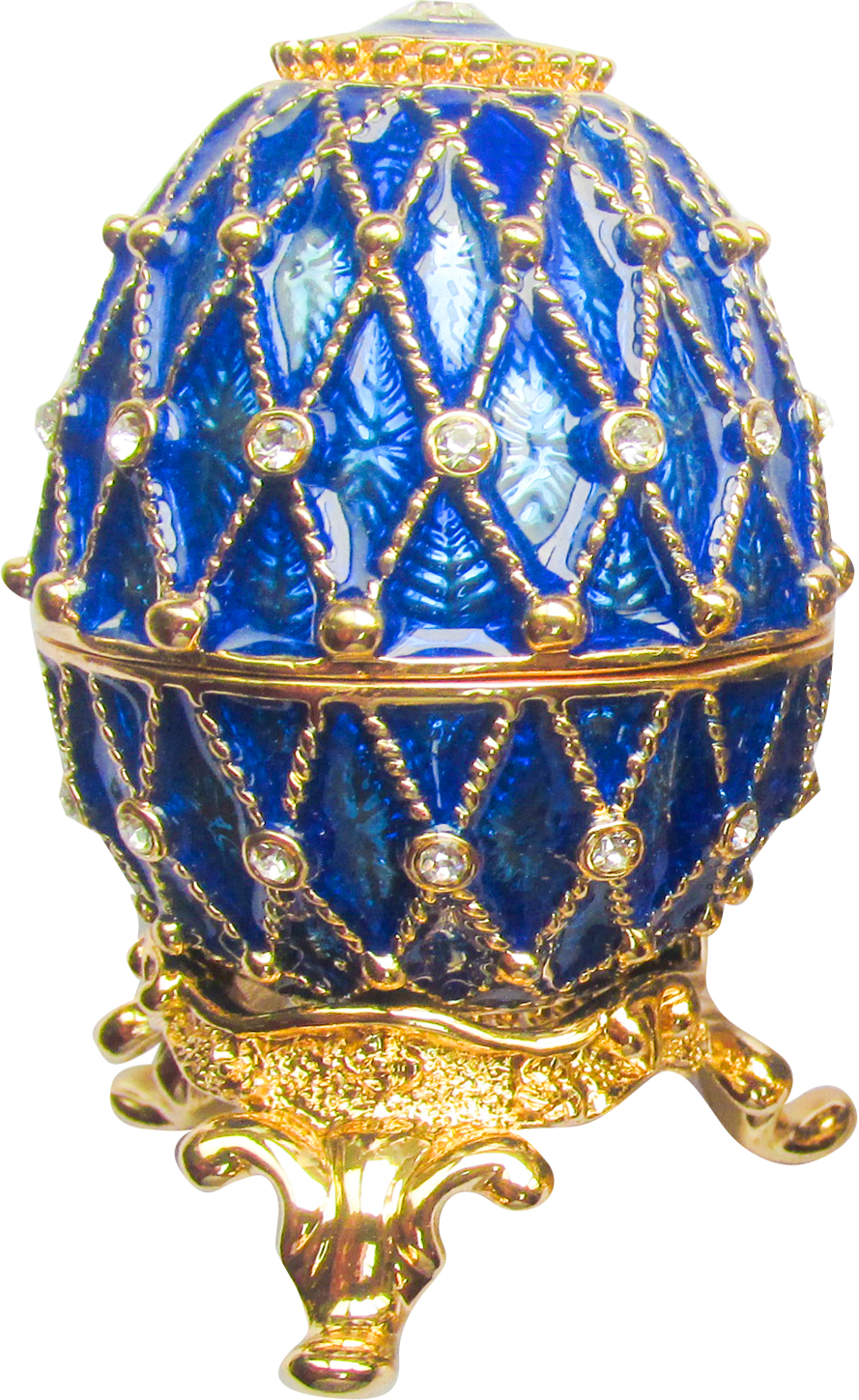 Яйцо пасхальное "Сетка" со стразами, цвет синий