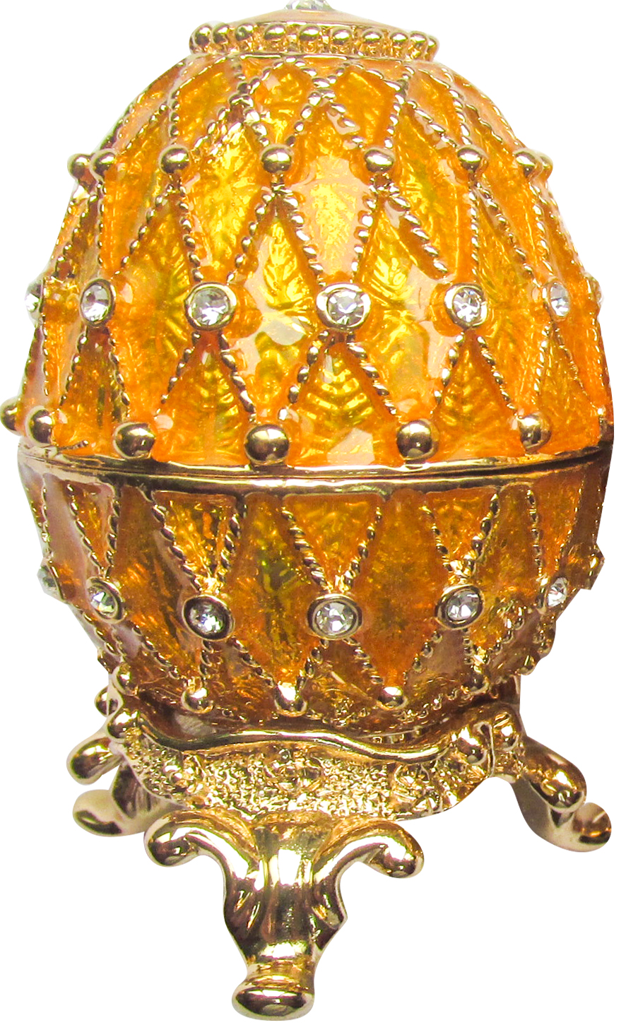 Яйцо пасхальное "Сетка" со стразами, цвет золотой