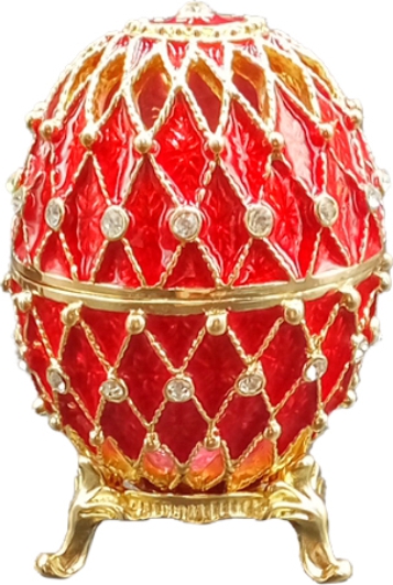 Яйцо пасхальное "Сетка" со стразами, цвет красный