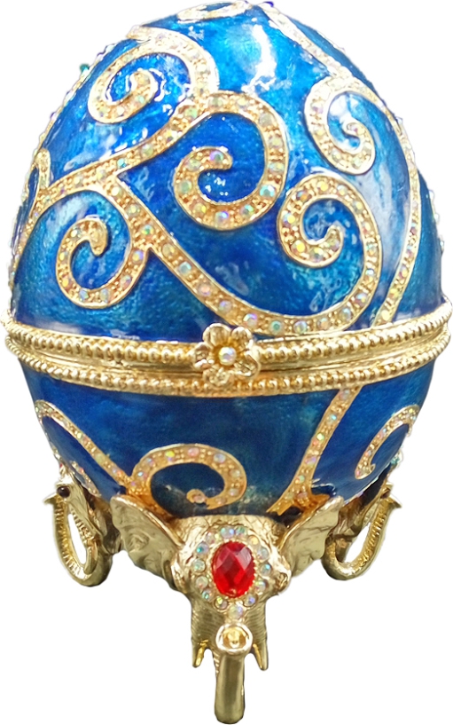 Яйцо пасхальное открывающееся "Узор" , цвет синий