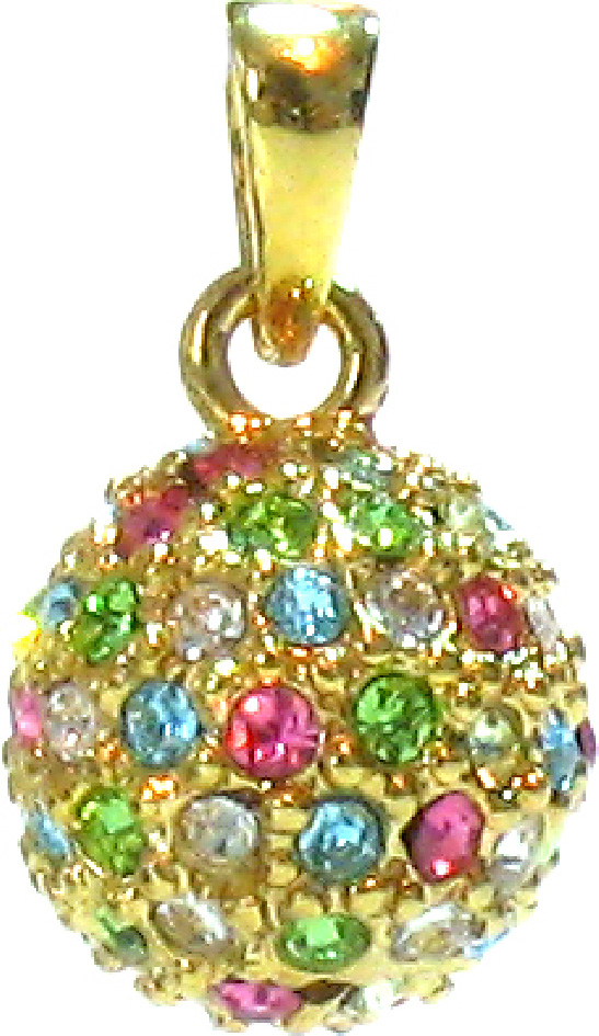 Кулон "Шарик" с камнями разноцветный