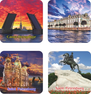 купить Набор сувенирных плакеток "Санкт-Петербург", 4 штуки.