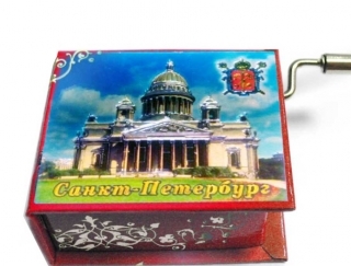 купить Музыкальная шкатулка "Санкт-Петербург" с фольгированной наклейкой (мелодия "Лебединое озеро")