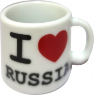 купить Магнит-кружечка "I LOVE RUSSIA"